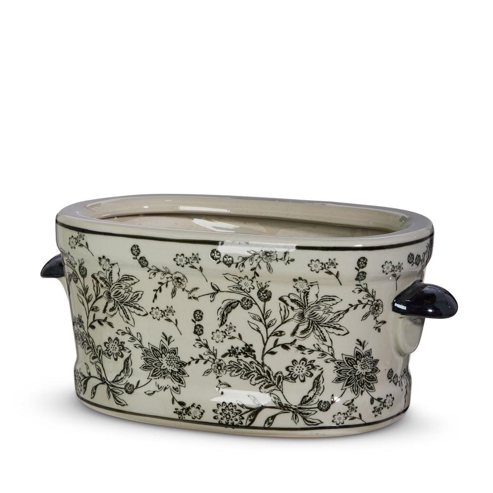 RAZ Imports 14.5" Brown and Ivory Container