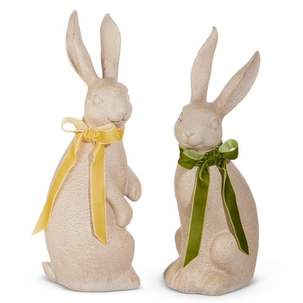RAZ Imports 14.5" Concrete Look Rabbit with Bow
