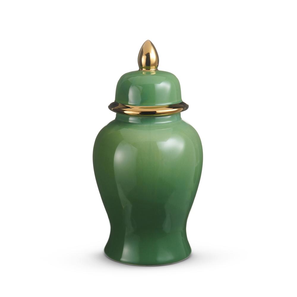 RAZ Imports 14.5" Green and Gold Ginger Jar