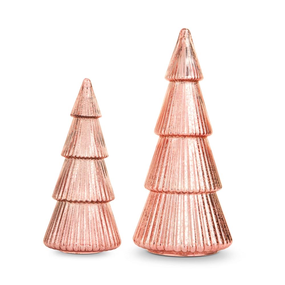 RAZ Imports 14.5" Pink Ribbed Trees