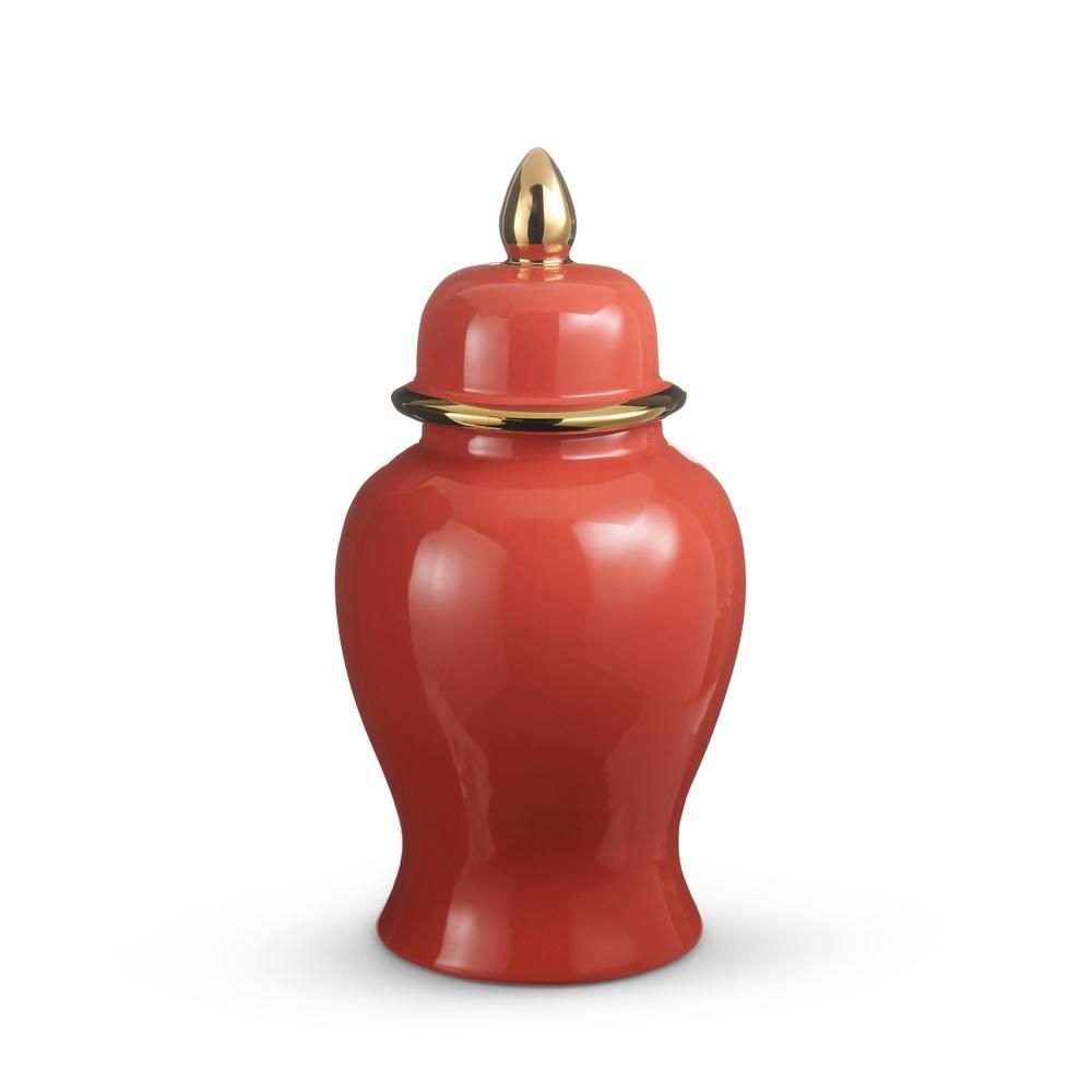 RAZ Imports 14.5" Red Orange and Gold Ginger Jar