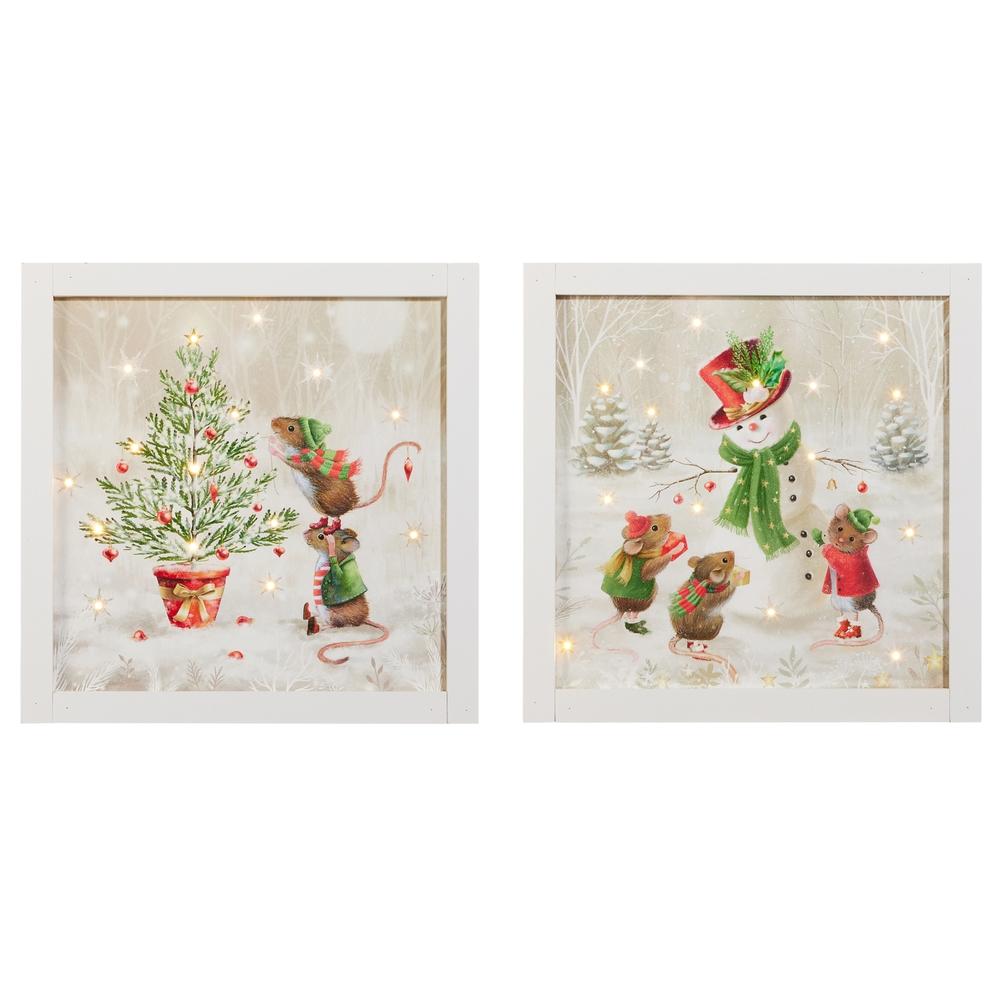 RAZ Imports 14" A Very Mouse Christmas Lit Print