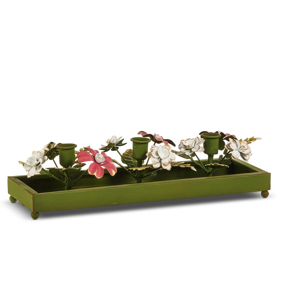 RAZ Imports 14" Floral Candle Holder