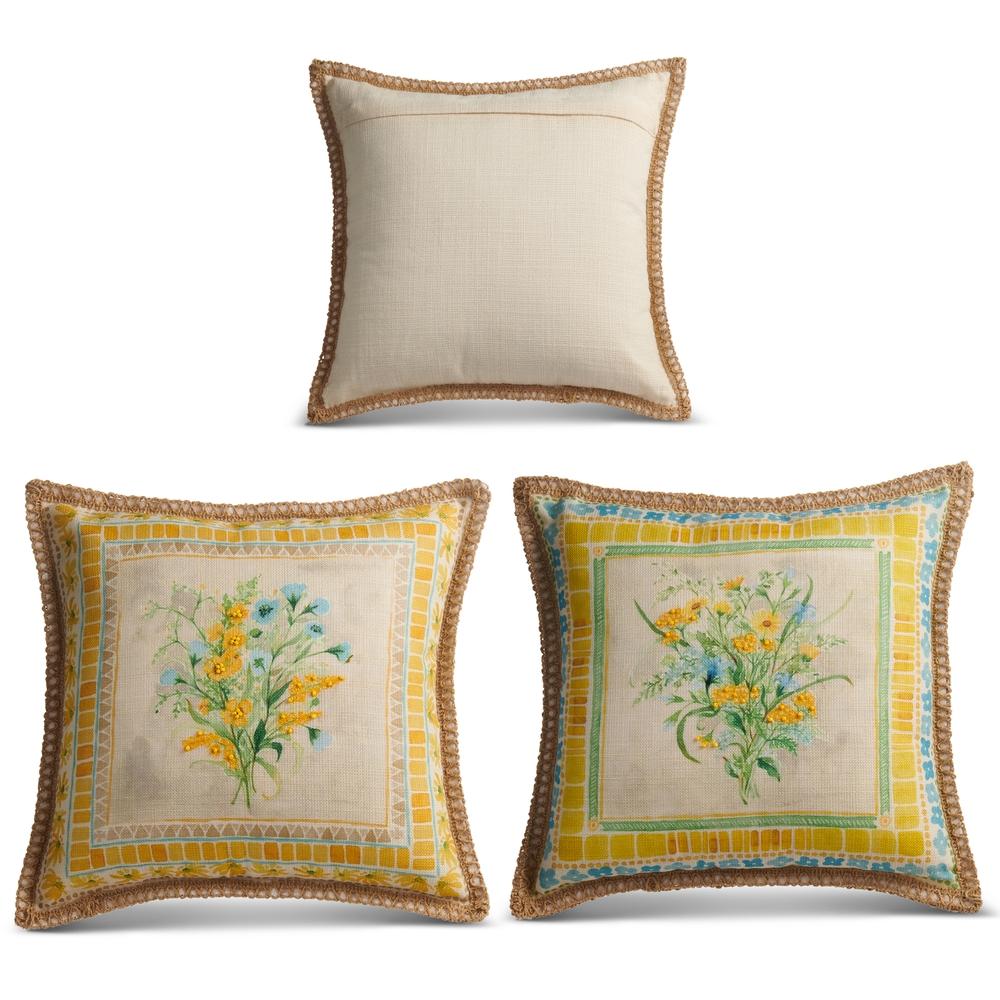 RAZ Imports 14" Floral Tile Pillow
