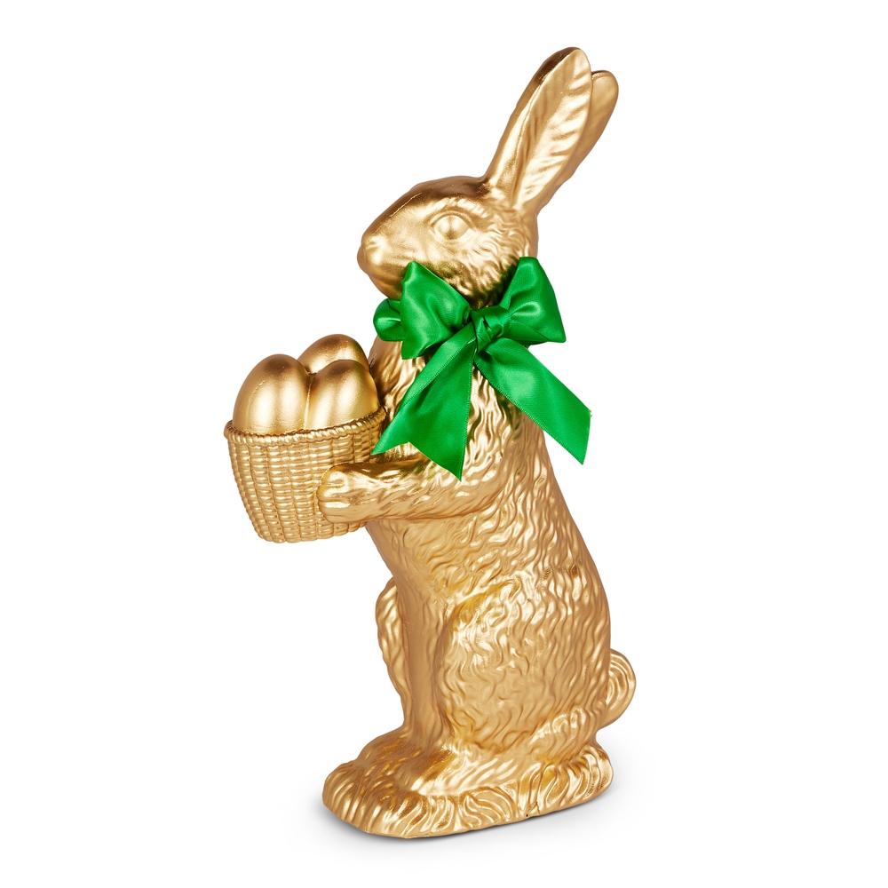 RAZ Imports 14" Gold Bunny with Egg Basket