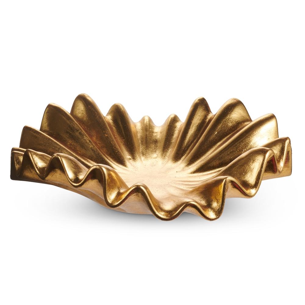 RAZ Imports 14" Gold Ruffled Bowl