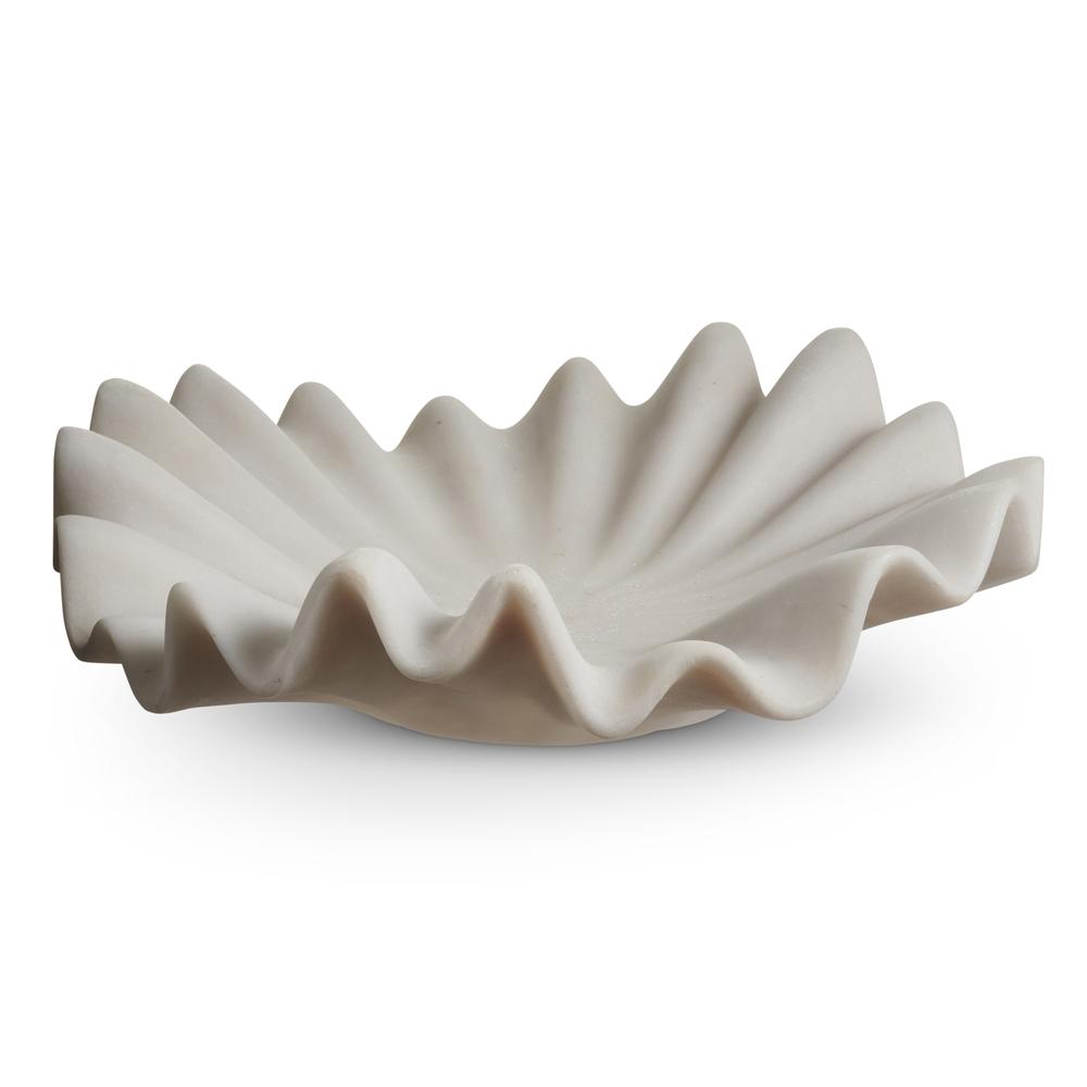 RAZ Imports 14" Ruffled Marble Bowl