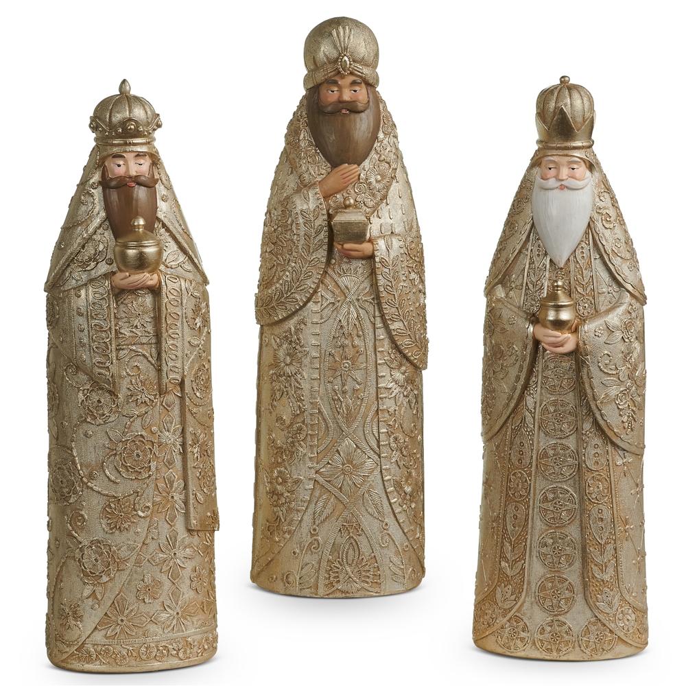 RAZ Imports 14" Silver Embroidery Wise Men