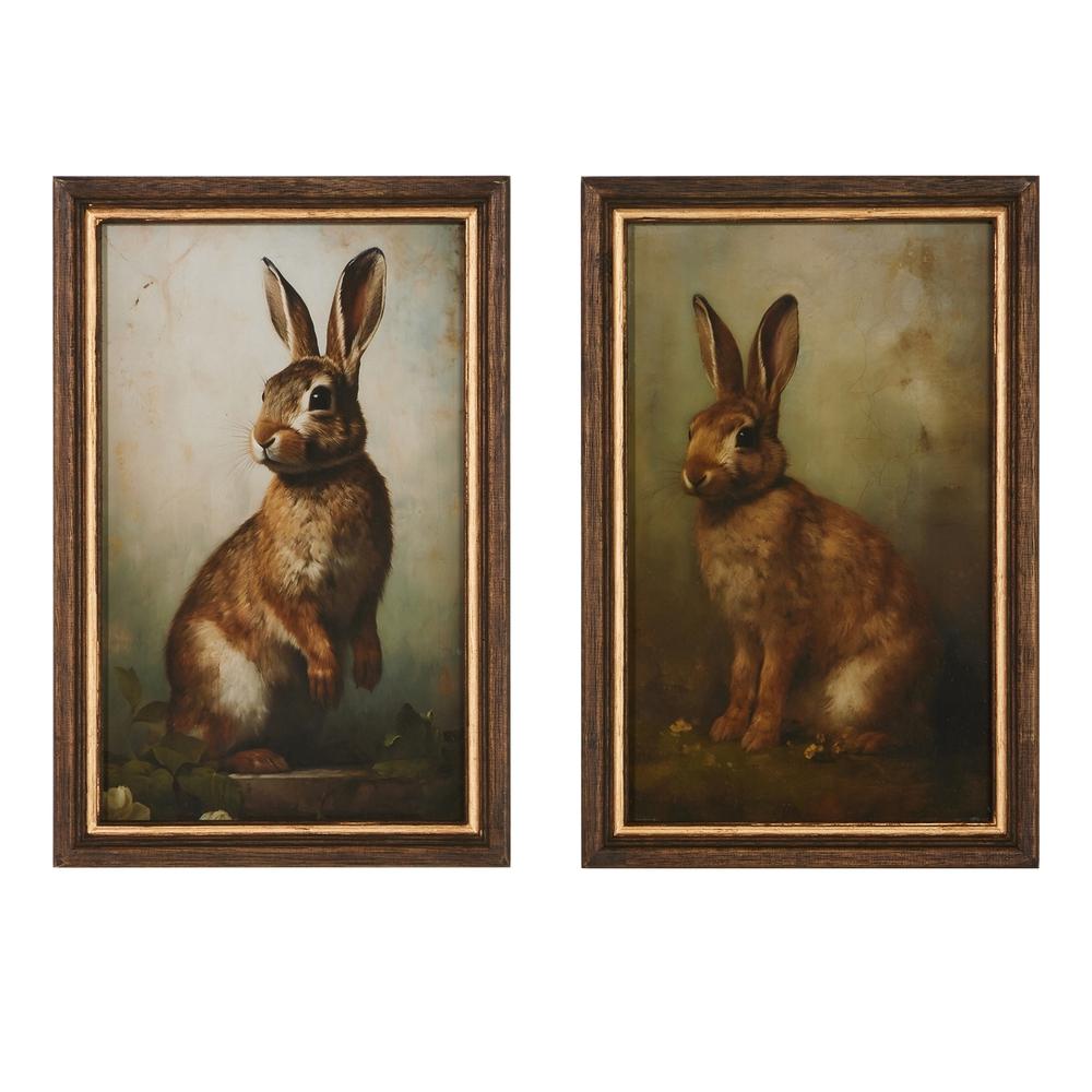 RAZ Imports 14" Vintage Rabbit Framed Wall Art