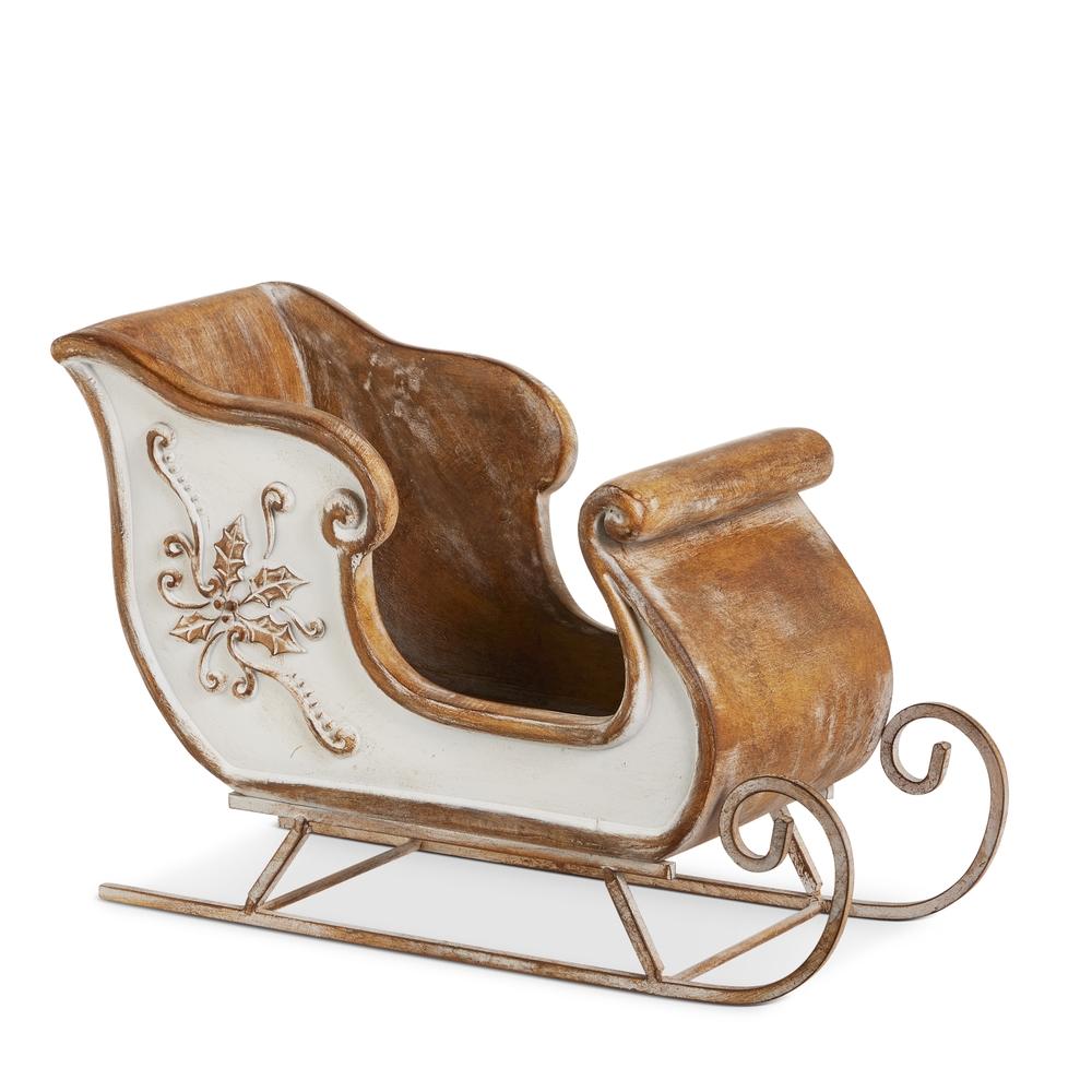 RAZ Imports 14" White Washed Sleigh