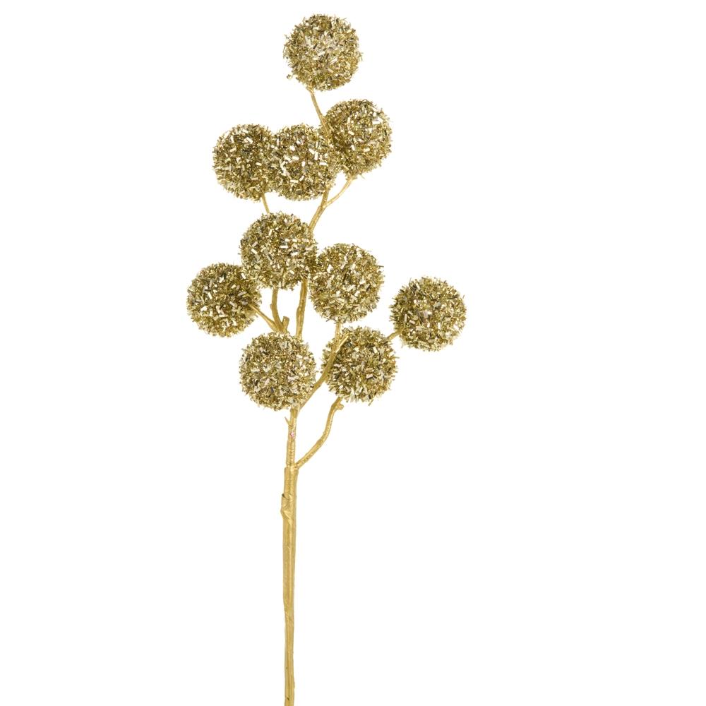 RAZ Imports 15.5" Champagne Tinsel Ball Spray