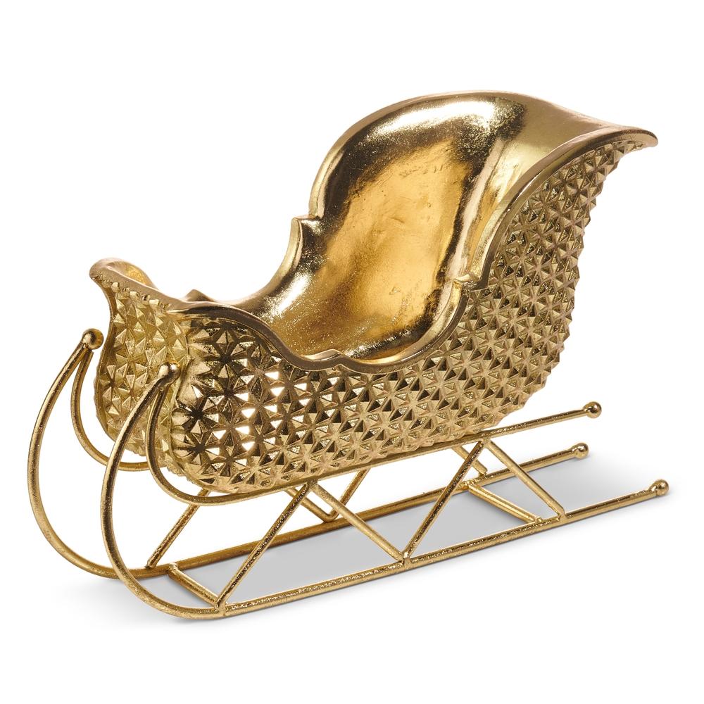 RAZ Imports 15.5" Gold Metallic Sleigh