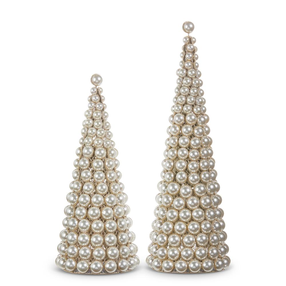 RAZ Imports 15.5" Pearl Cone Trees