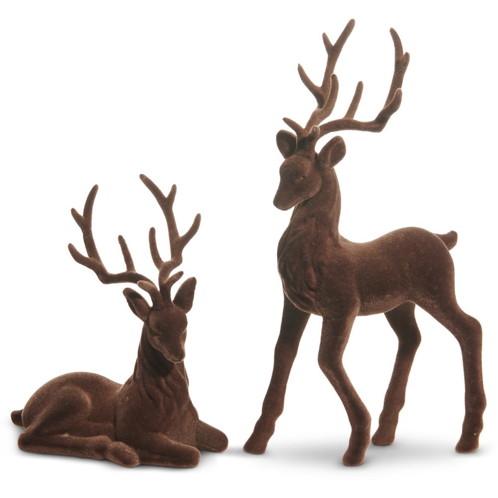 RAZ Imports 15" Brown Flocked Deer