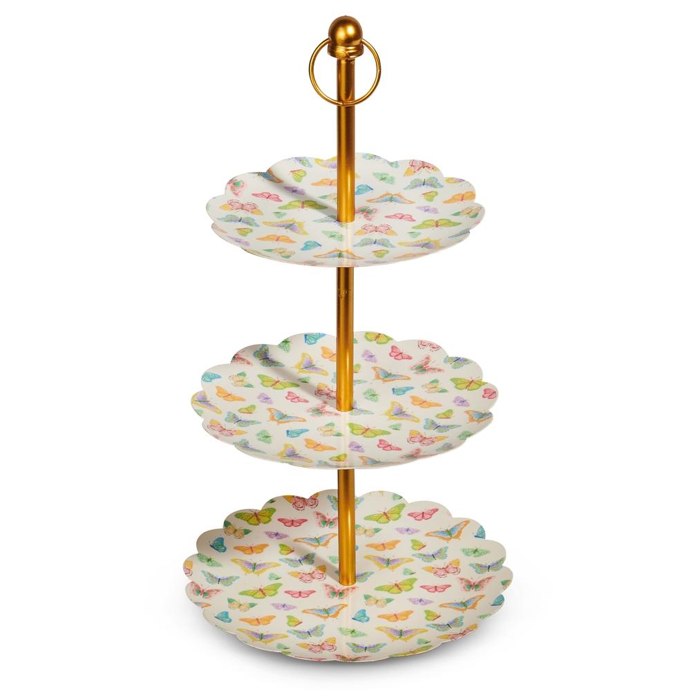 RAZ Imports 15" Butterfly Confetti Tiered Stand