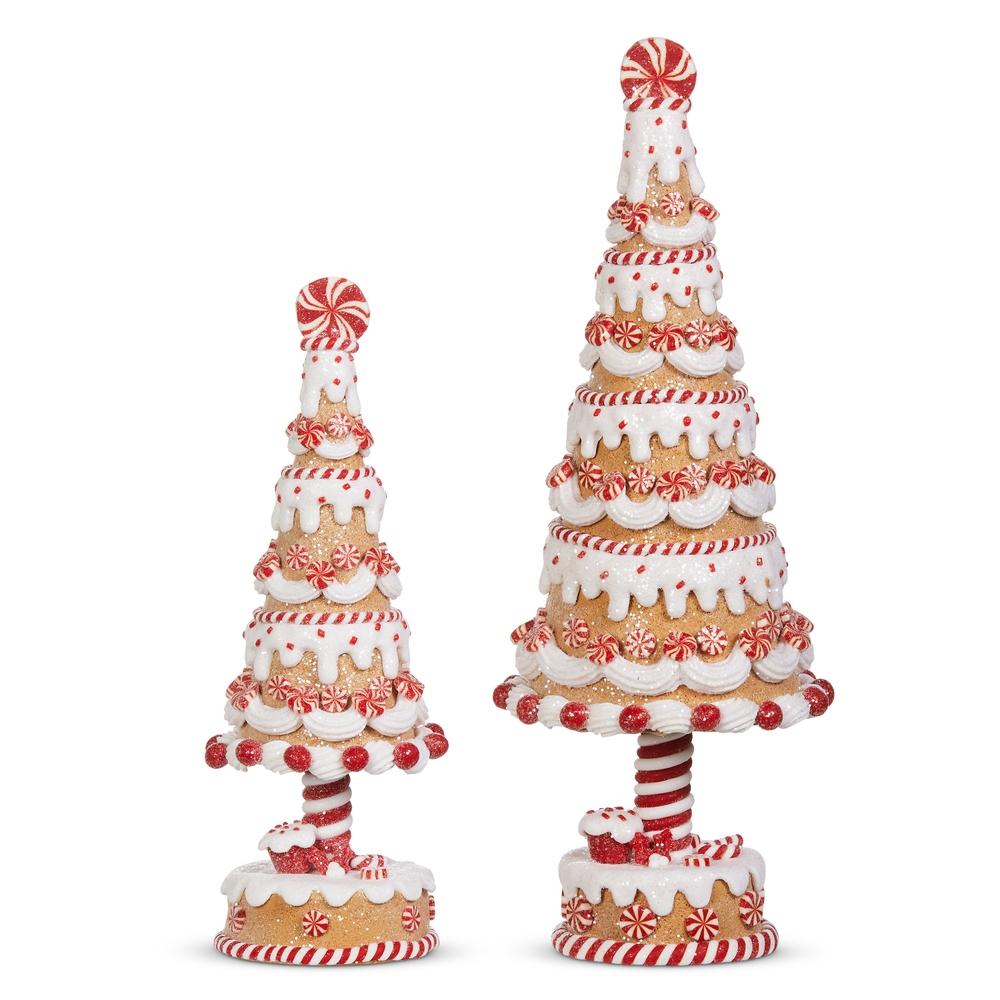 RAZ Imports 15" Gingerbread and Peppermint Trees