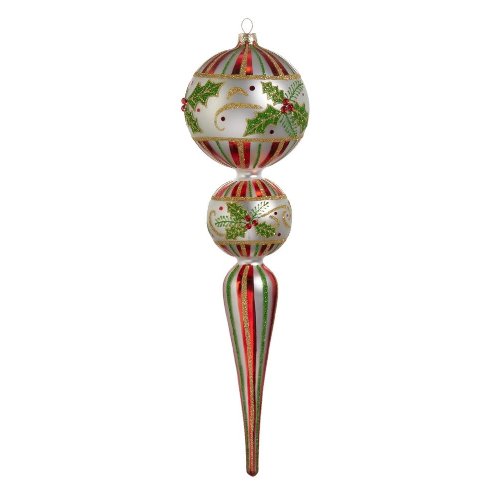 RAZ Imports 15" Holly Leaf Finial Ornament