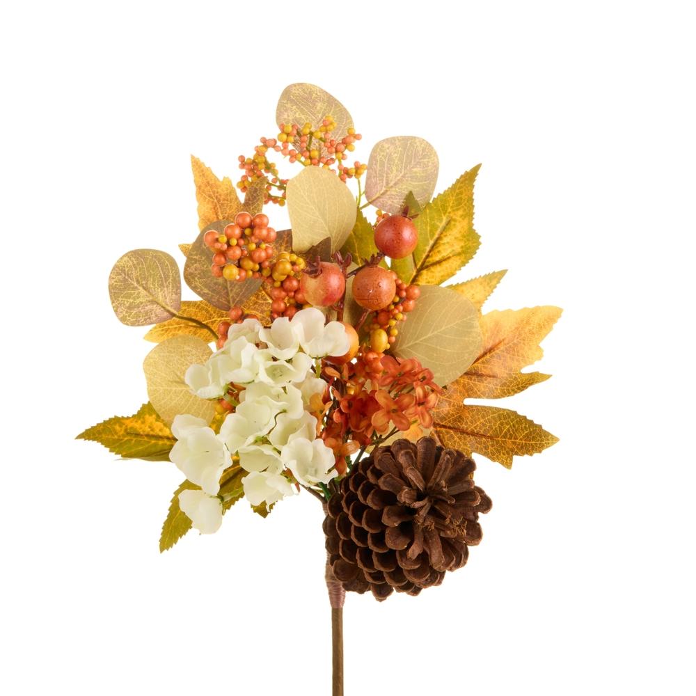 RAZ Imports 15" Mixed Floral and Pumkin Spray