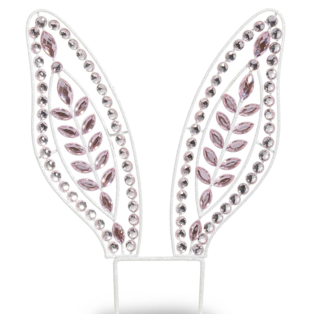 RAZ Imports 15" Pink Jeweled Bunny Ear Stake