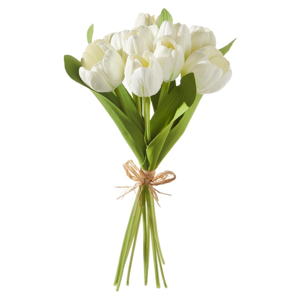 RAZ Imports 15" Real Touch White Tulip Bundle