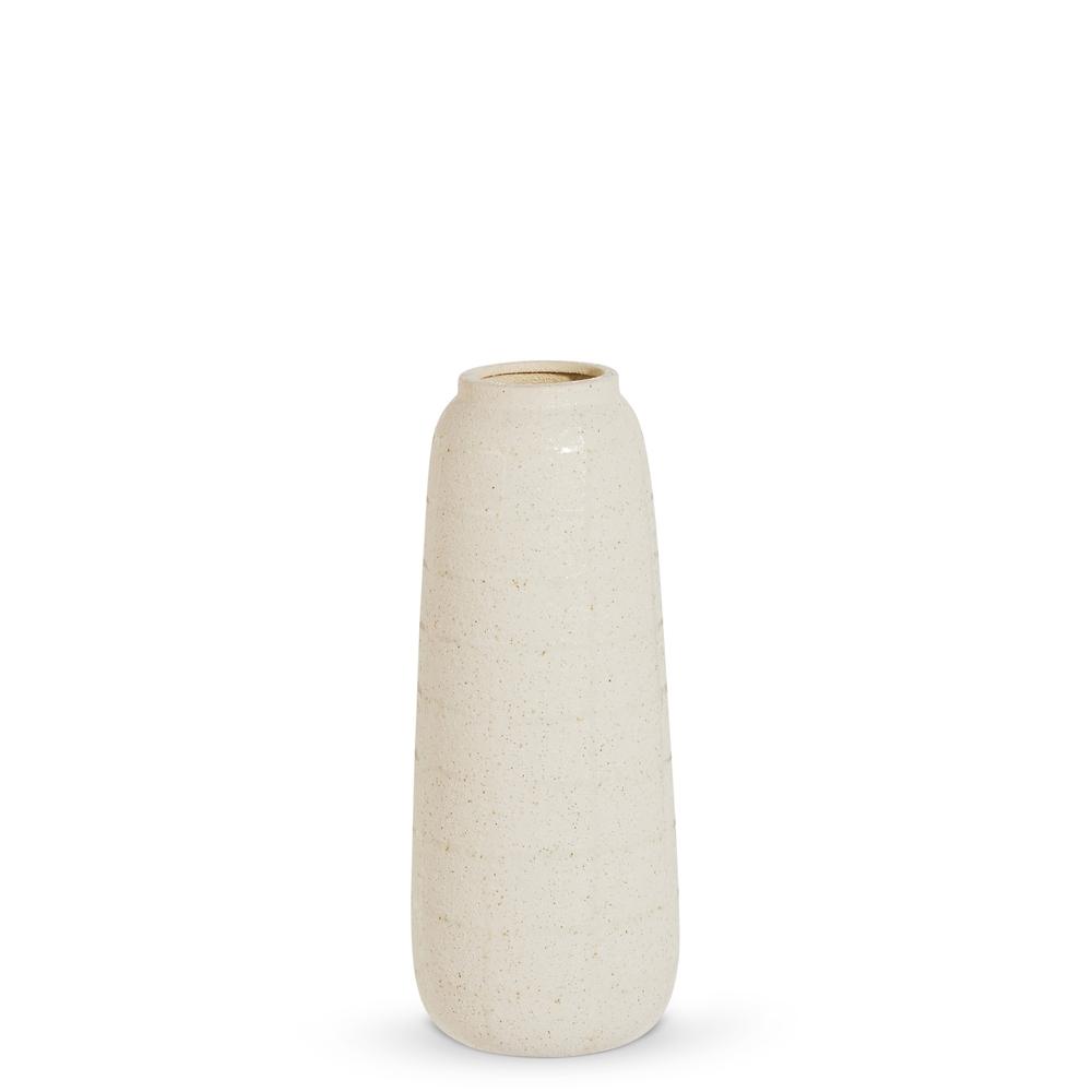 RAZ Imports 15" White Plaid Vase