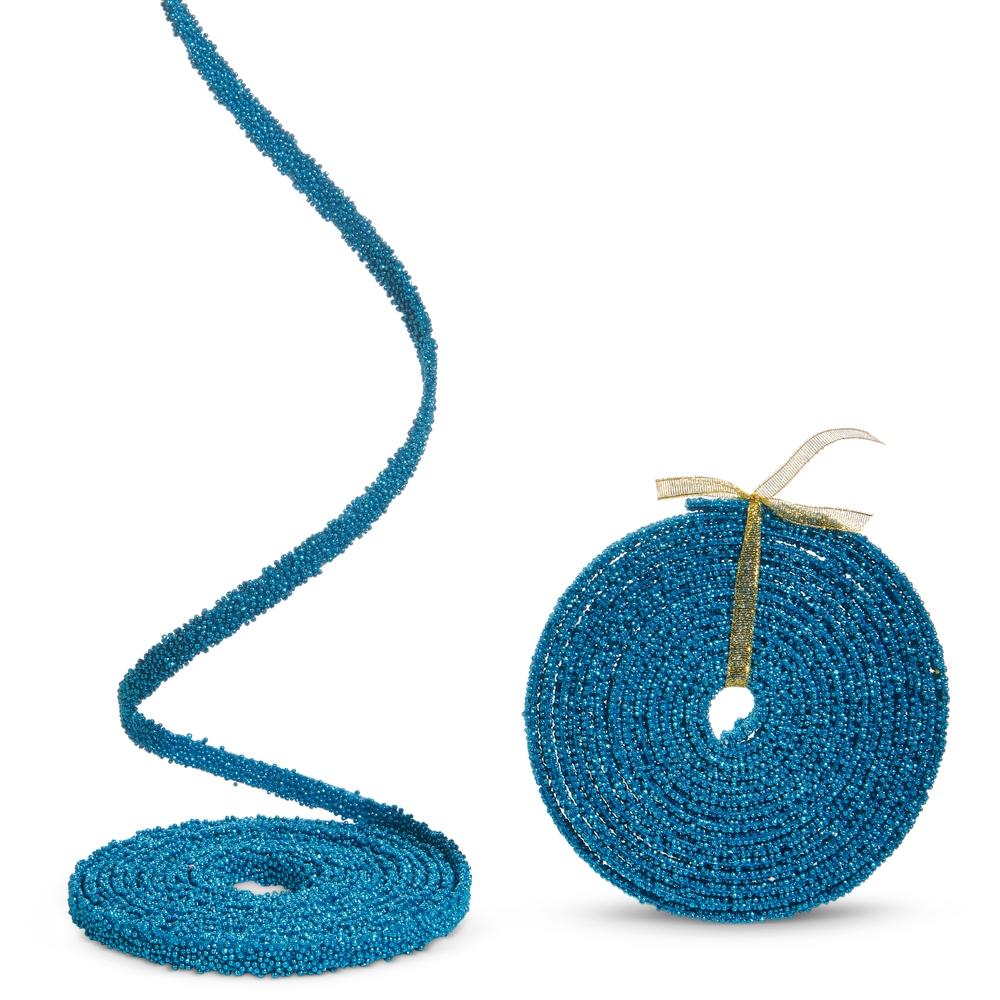 RAZ Imports 15' X 0.5" Blue Beaded Garland