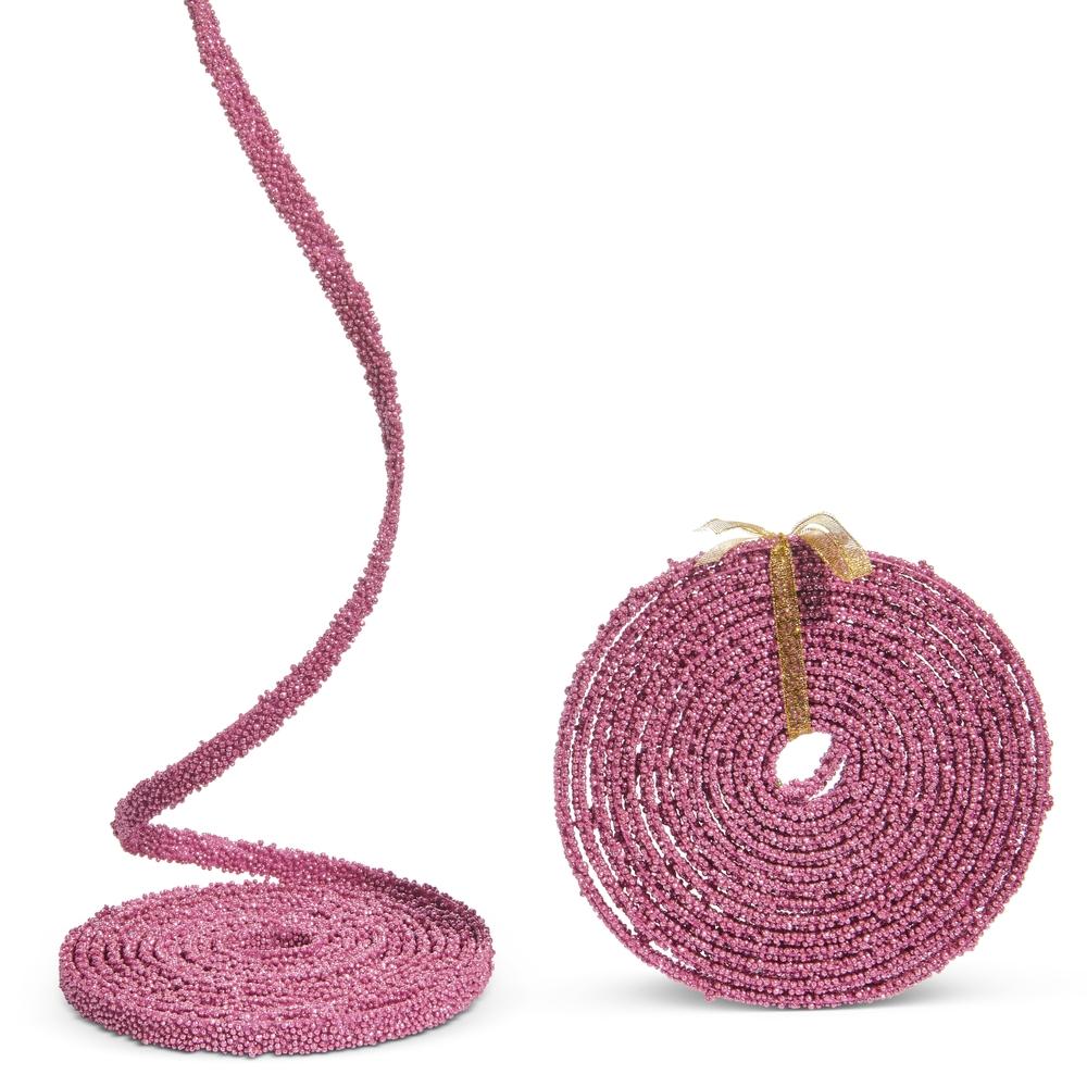 RAZ Imports 15' X 0.5" Pink Beaded Garland