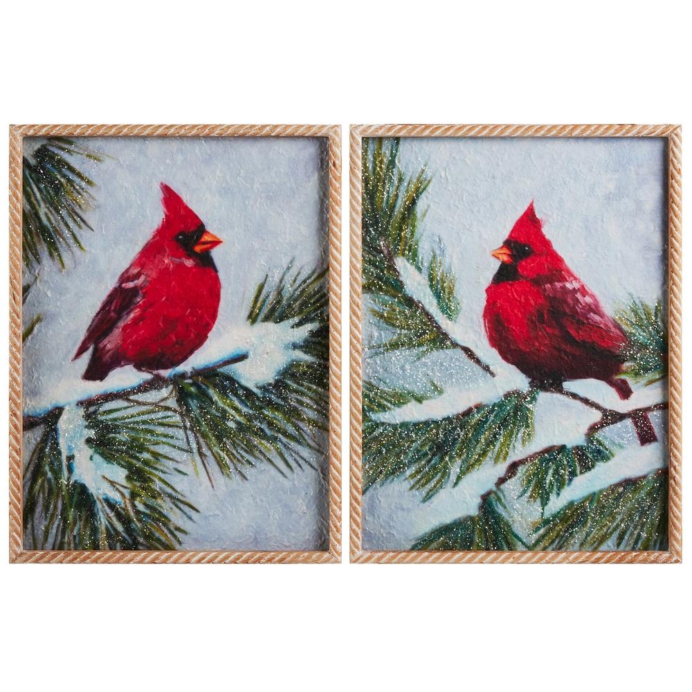RAZ Imports 16.25" Cardinal on Pine Wall Art