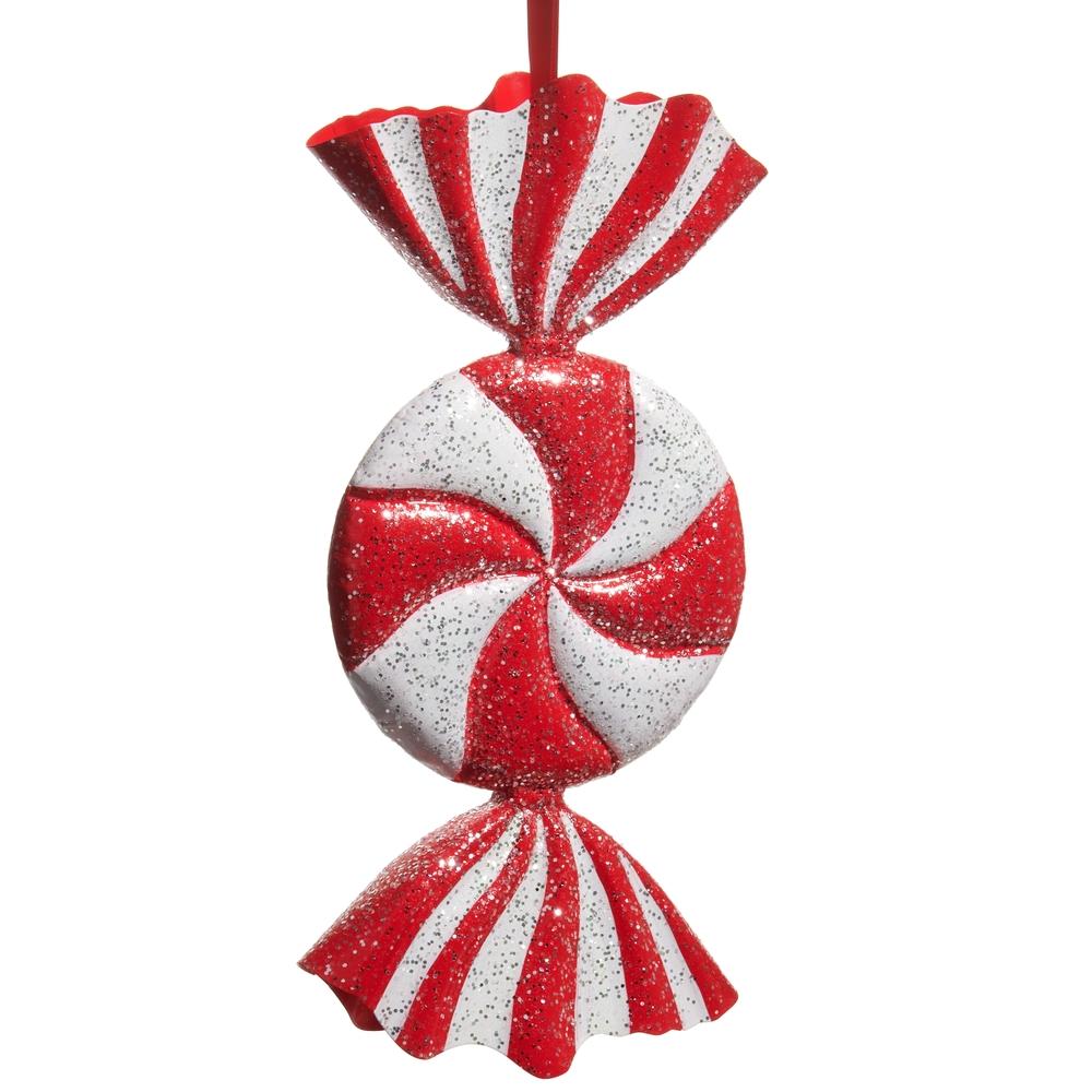 RAZ Imports 16.25" Red and White Candy Ornament