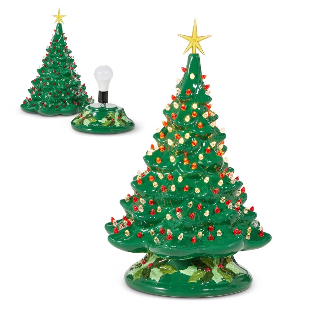 RAZ Imports 16.5" Lighted Vintage Green Tree