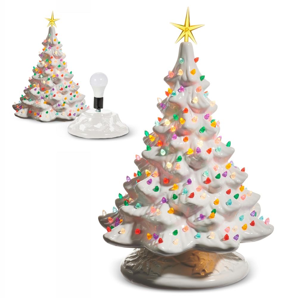 RAZ Imports 16.5" Lighted Vintage White Tree