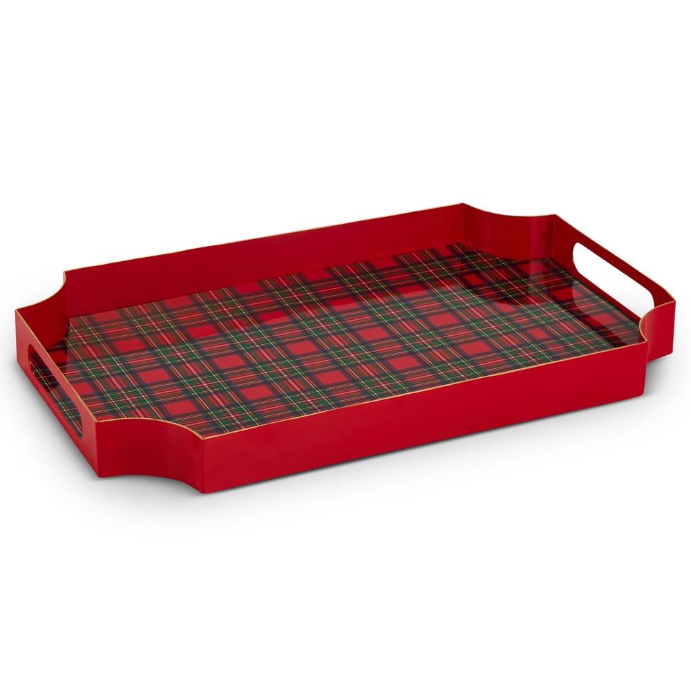 RAZ Imports 16" Acrylic Plaid Tray