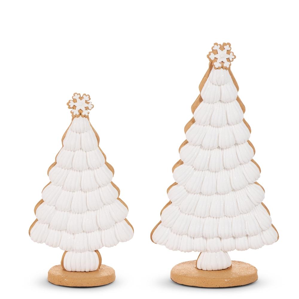 RAZ Imports 16" and 13" White icing Trees