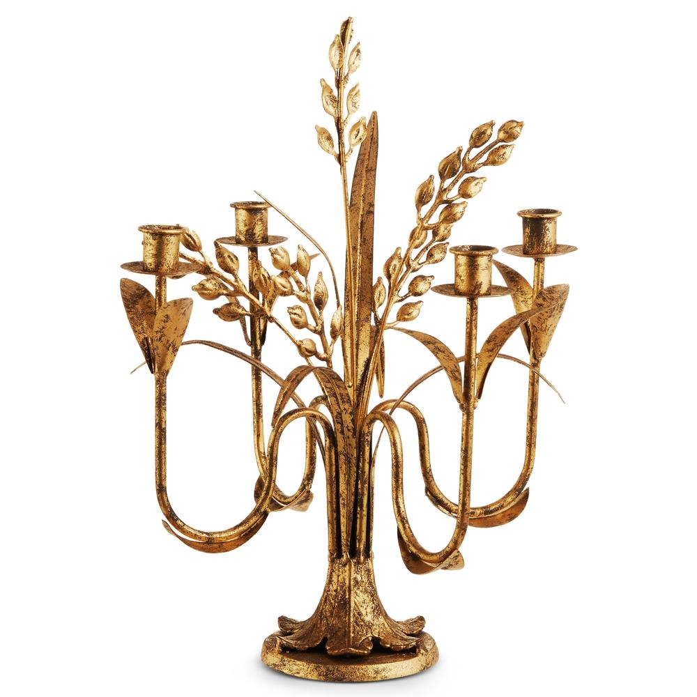 RAZ Imports 16" Antique Gold Candlestick