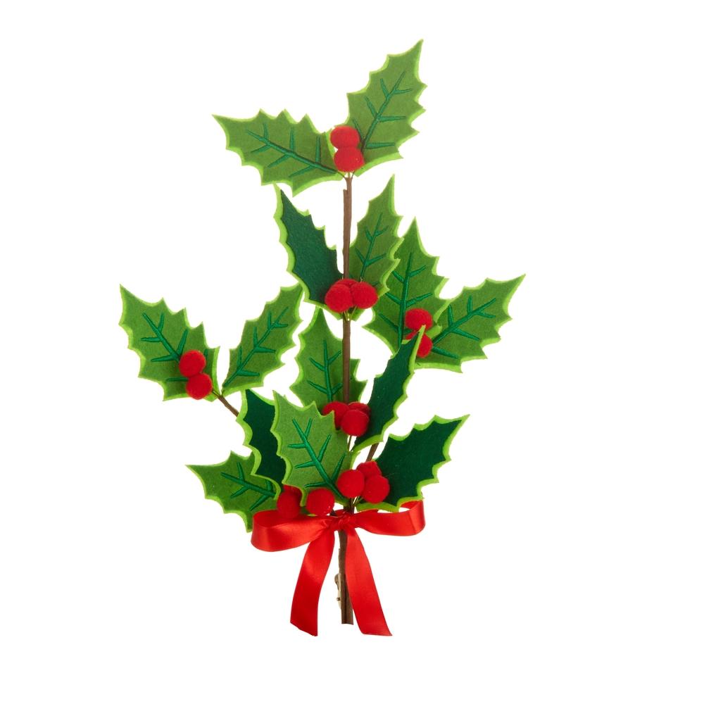 RAZ Imports 16" Felt Holly Clip-On Ornament