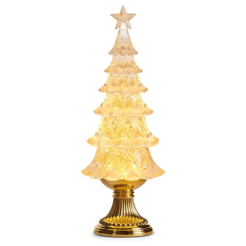 RAZ Imports 16" Lighted Gold Swirling Glitter Tree