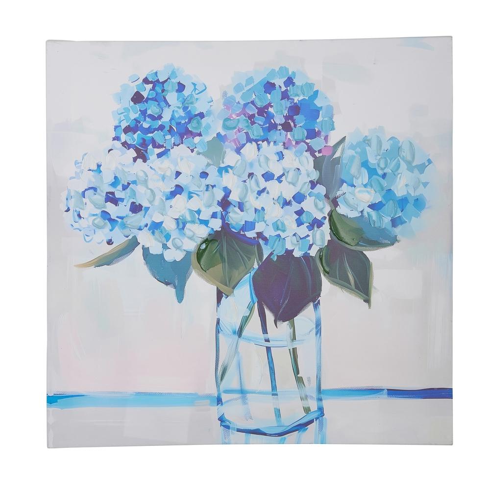 RAZ Imports 16" Medium Blue Floral Wall Art