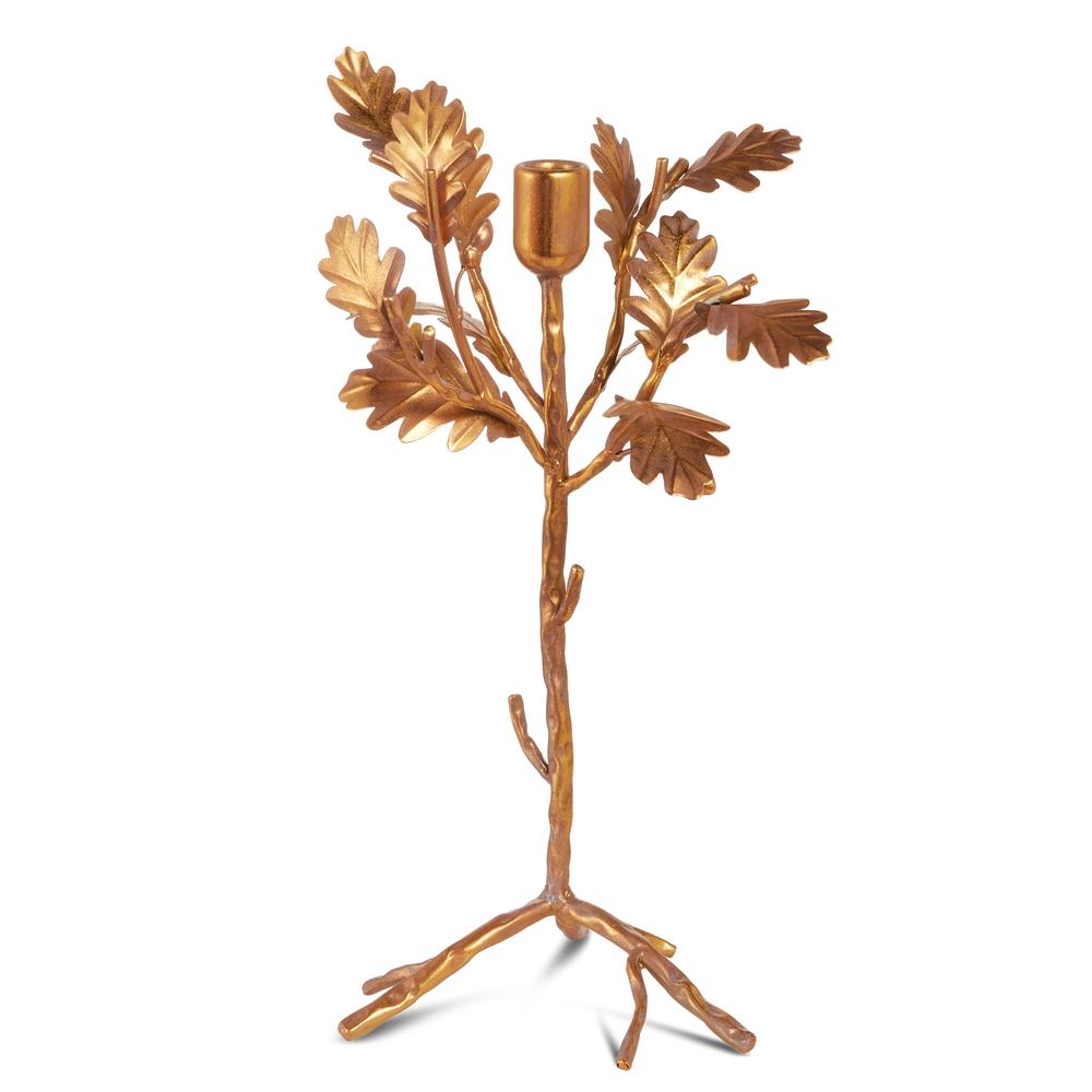 RAZ Imports 16" Oak Leaf Candlestick