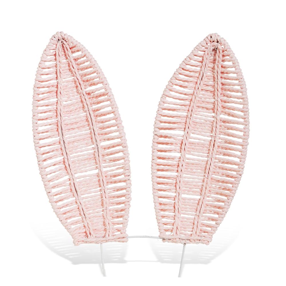 RAZ Imports 16" Pink Woven Bunny Ear Stake