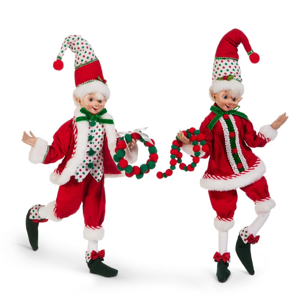 RAZ Imports 16" Polka Dot Posable Elf