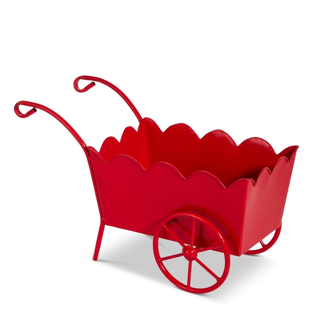 RAZ Imports 16" Red Scalloped Wagon