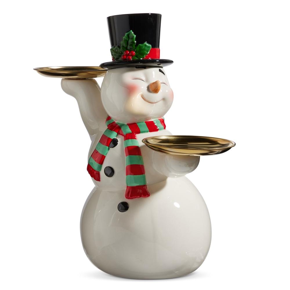 RAZ Imports 16" Retro Snowman Cake Plate