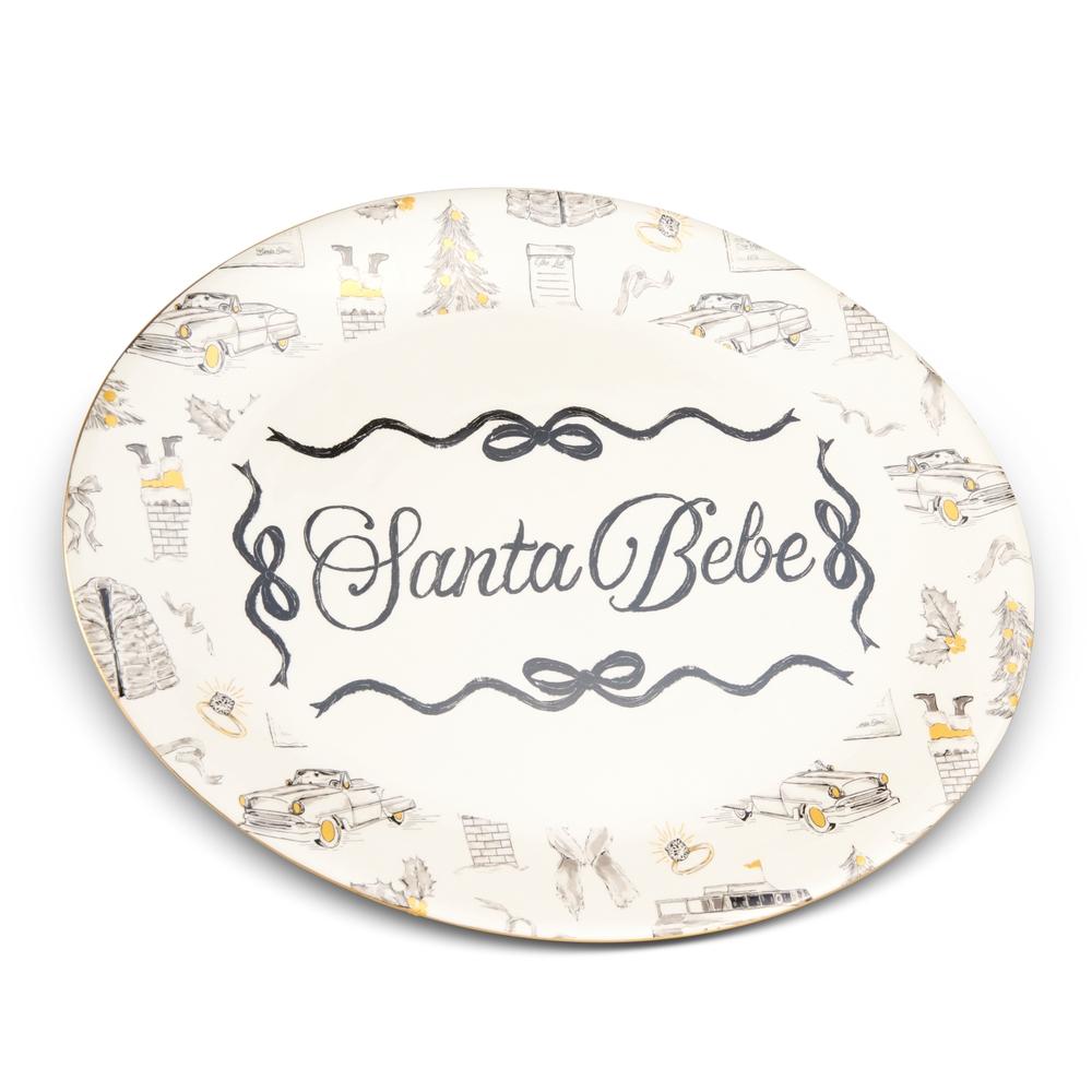 RAZ Imports 16" Santa Bebe Toile Oval Platter