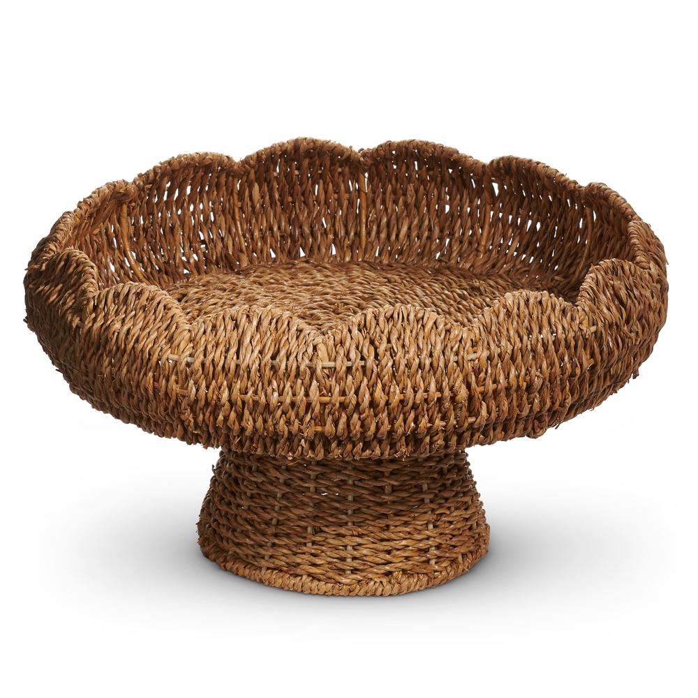 RAZ Imports 16" Scalloped Natural Pedestal
