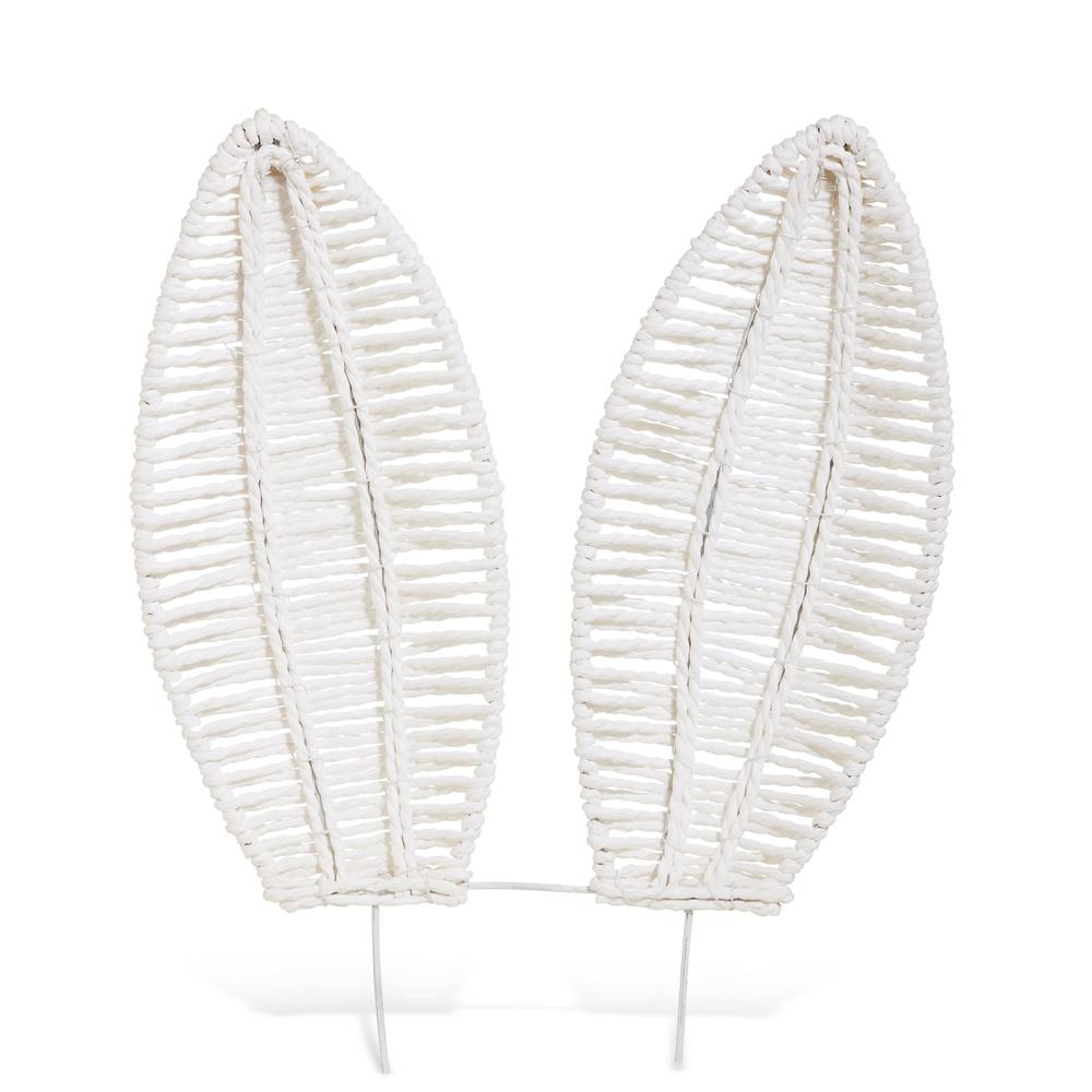 RAZ Imports 16" White Woven Bunny Ear Stake