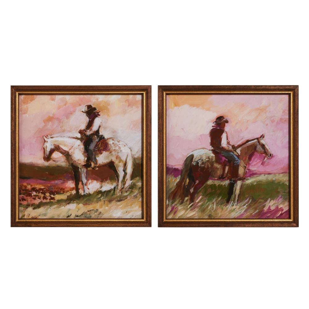 RAZ Imports 16" Wranglers at Dusk Framed Wall Art