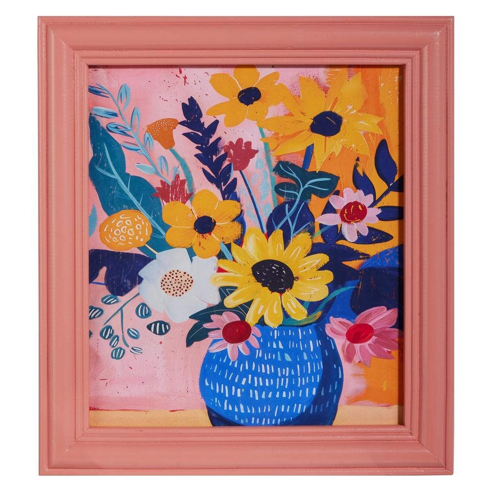 RAZ Imports 16" Zippy Petals Framed Wall Art