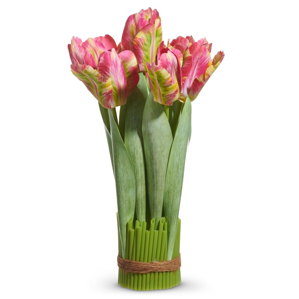 RAZ Imports 17" Pink Tulip Arrangement Drop In