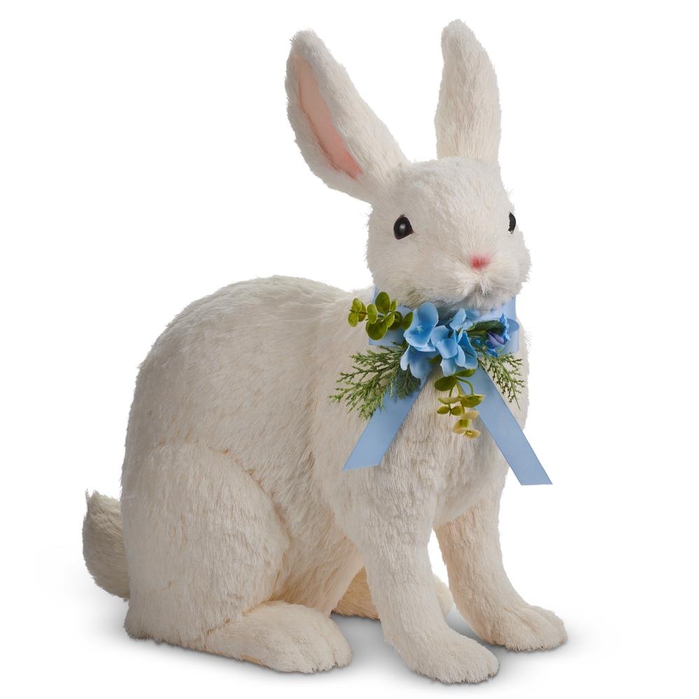 RAZ Imports 17" Sisal Bunny with Blue Bow