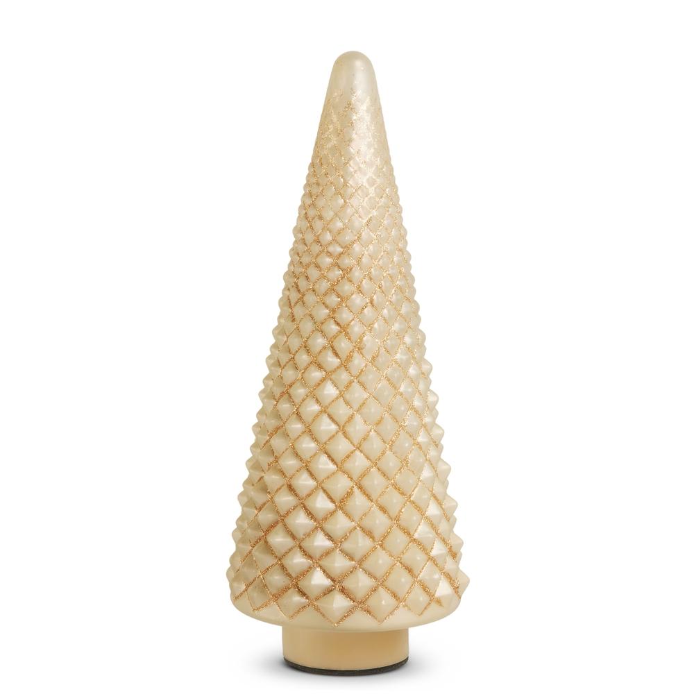 RAZ Imports 17" White and Gold Glitter Tree